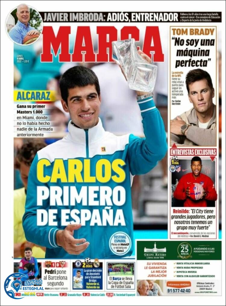 روزنامه ورزشی مارکا دوشنبه 15 فروردین 1401