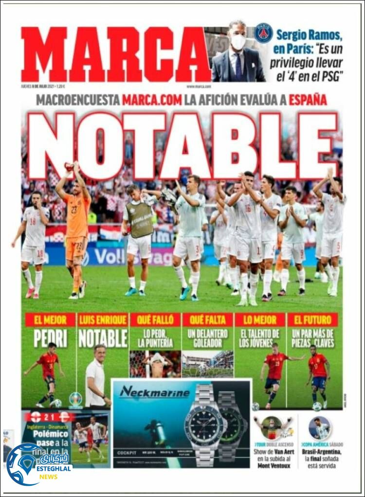 روزنامه ورزشی مارکا پنجشنبه 17 تیر 1400