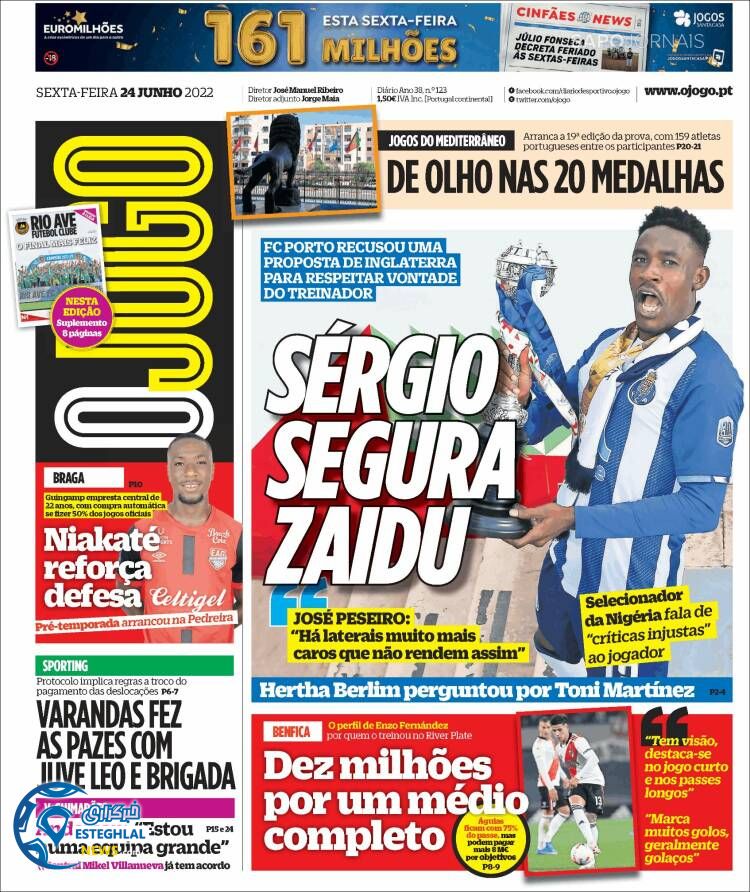 روزنامه ورزشی اوجوگو جمعه 3 تیر 1401