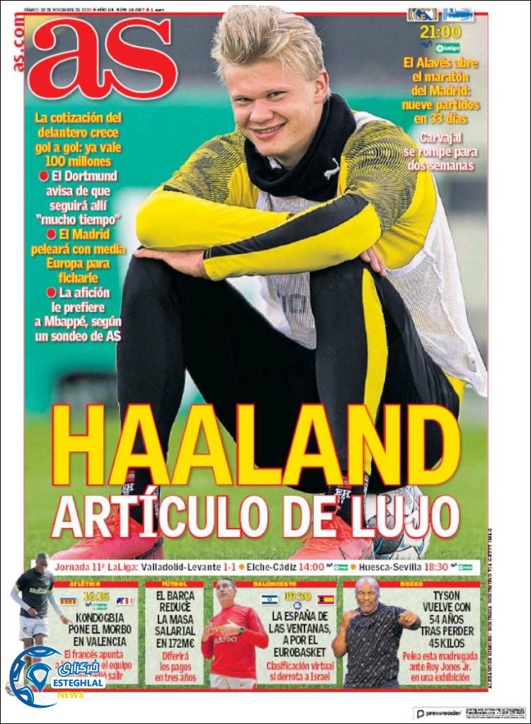 روزنامه ورزشی  آاس شنبه 8 آذر 1399