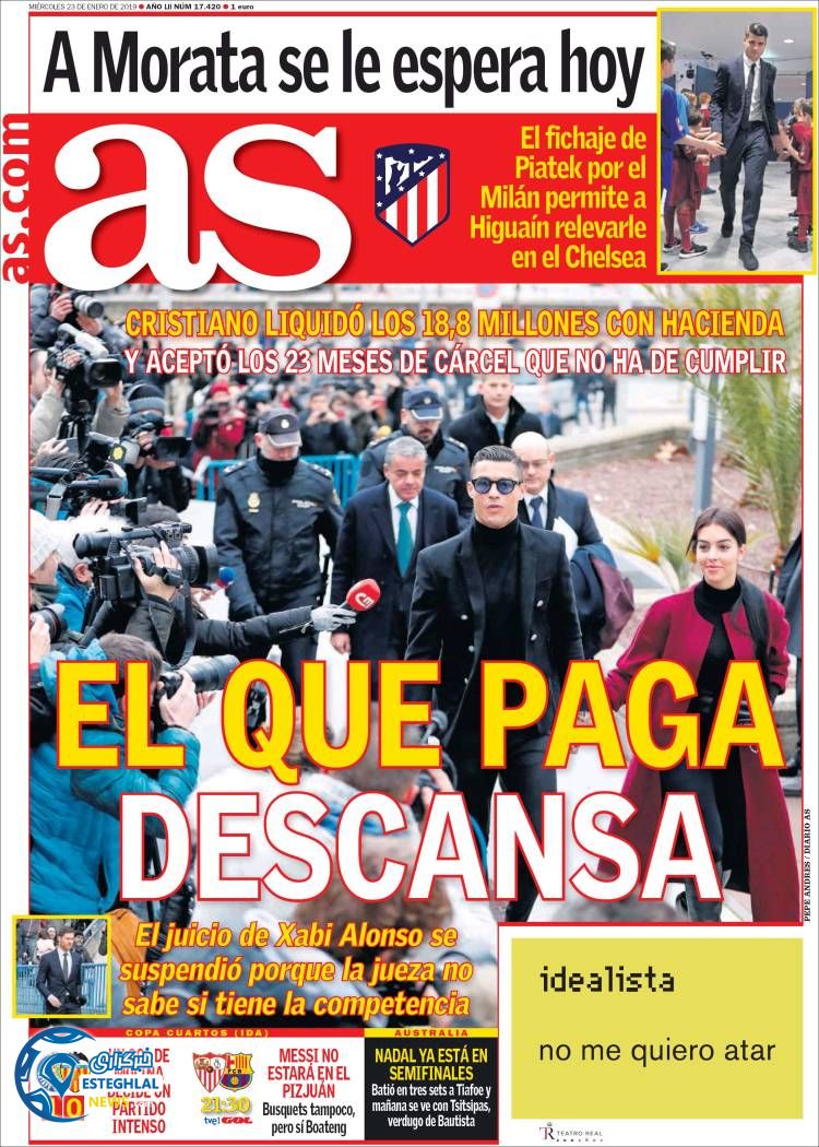 روزنامه ورزشی آ اس چهارشنبه 3 بهمن 1397