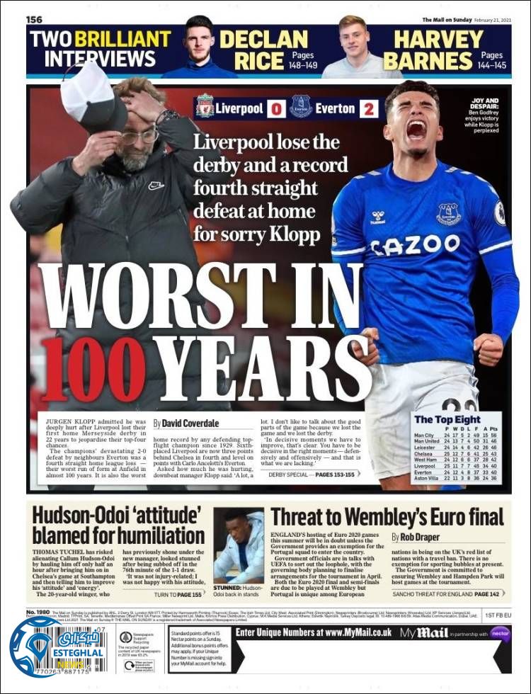 روزنامه ورزشی مایل اسپورت یکشنبه 3 اسفند 1399