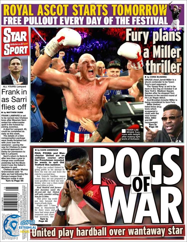 روزنامه ورزشی استار اسپورت دوشنبه 27 خرداد 1398