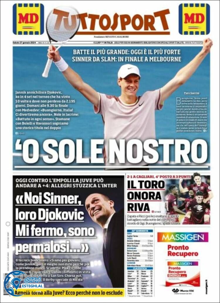 روزنامه ورزشی توتو اسپورت شنبه 7 بهمن 1402 