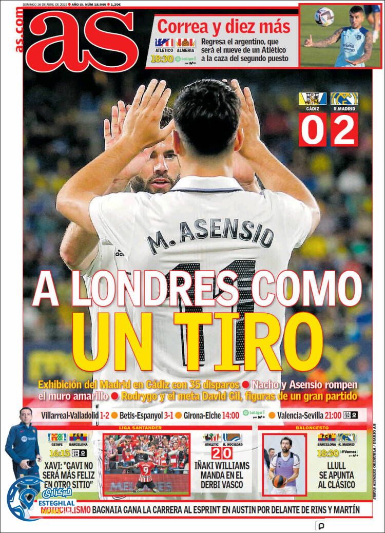 روزنامه ورزشی آااس یکشنبه 27 فروردین 1402 