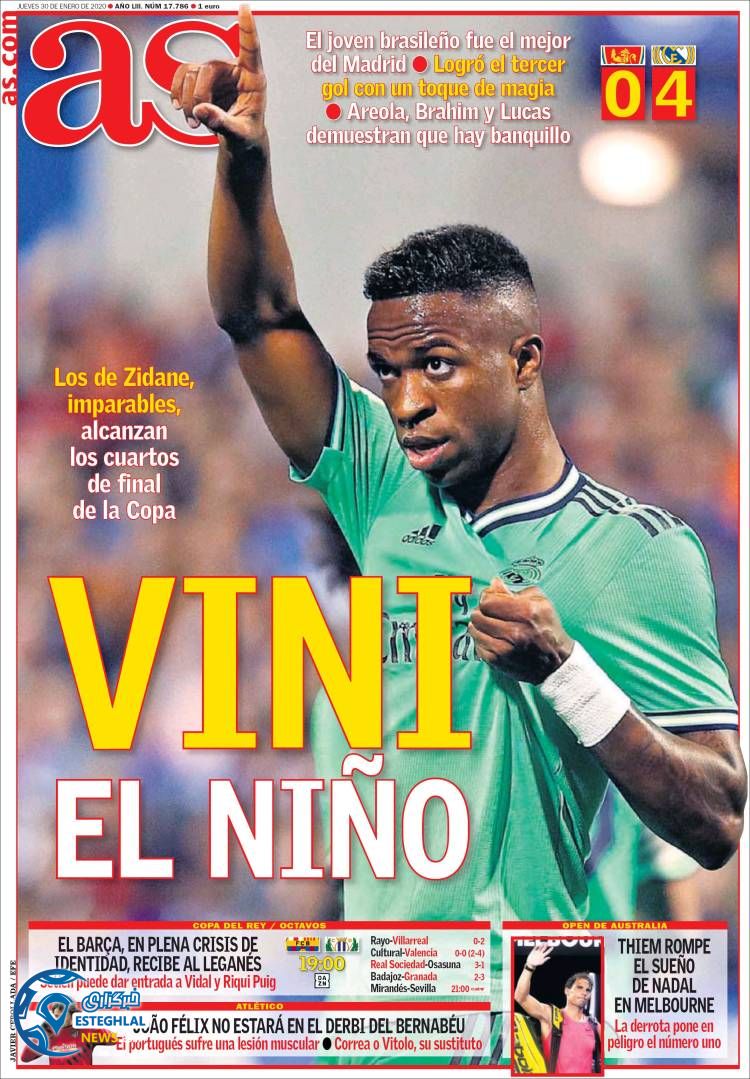 روزنامه ورزشی آاس پنجشنبه 10 بهمن 1398