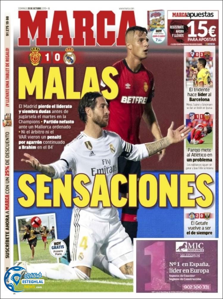 روزنامه ورزشی مارکا یکشنبه 28 مهر 1398