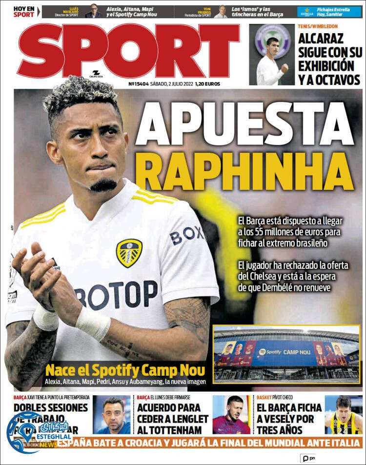 روزنامه ورزشی اسپورت شنبه 11 تیر 1401