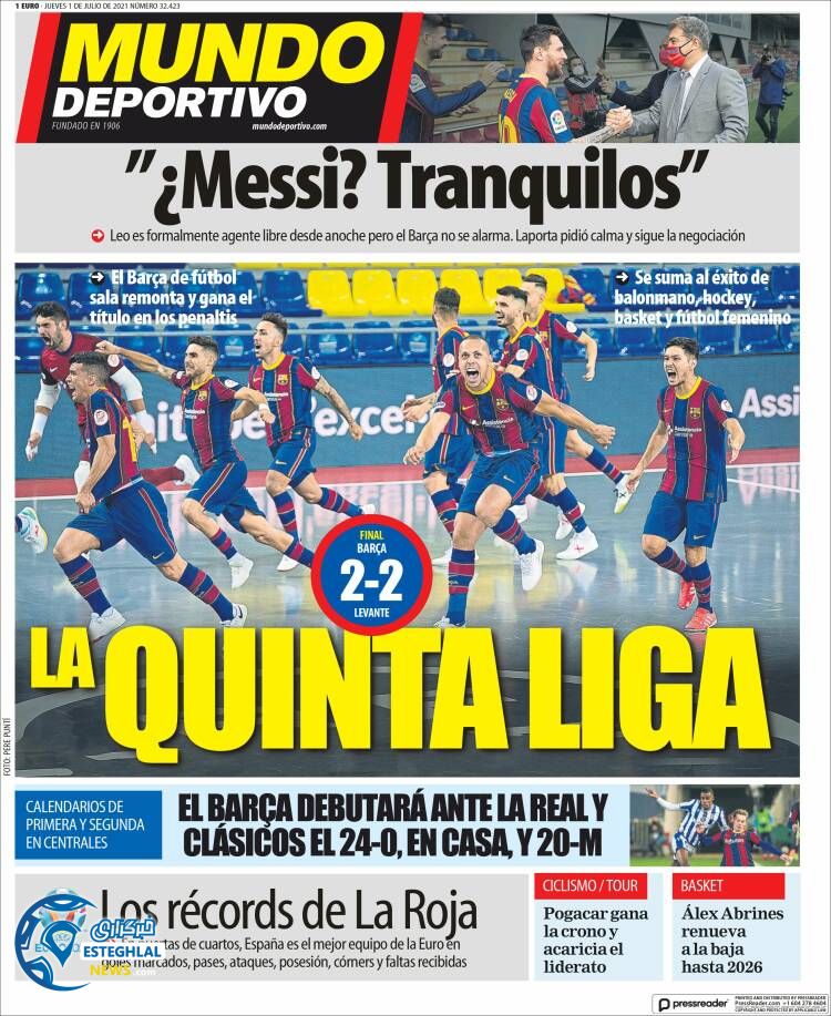 روزنامه ورزشی موندو دپورتیوو پنجشنبه 10 تیر 1400