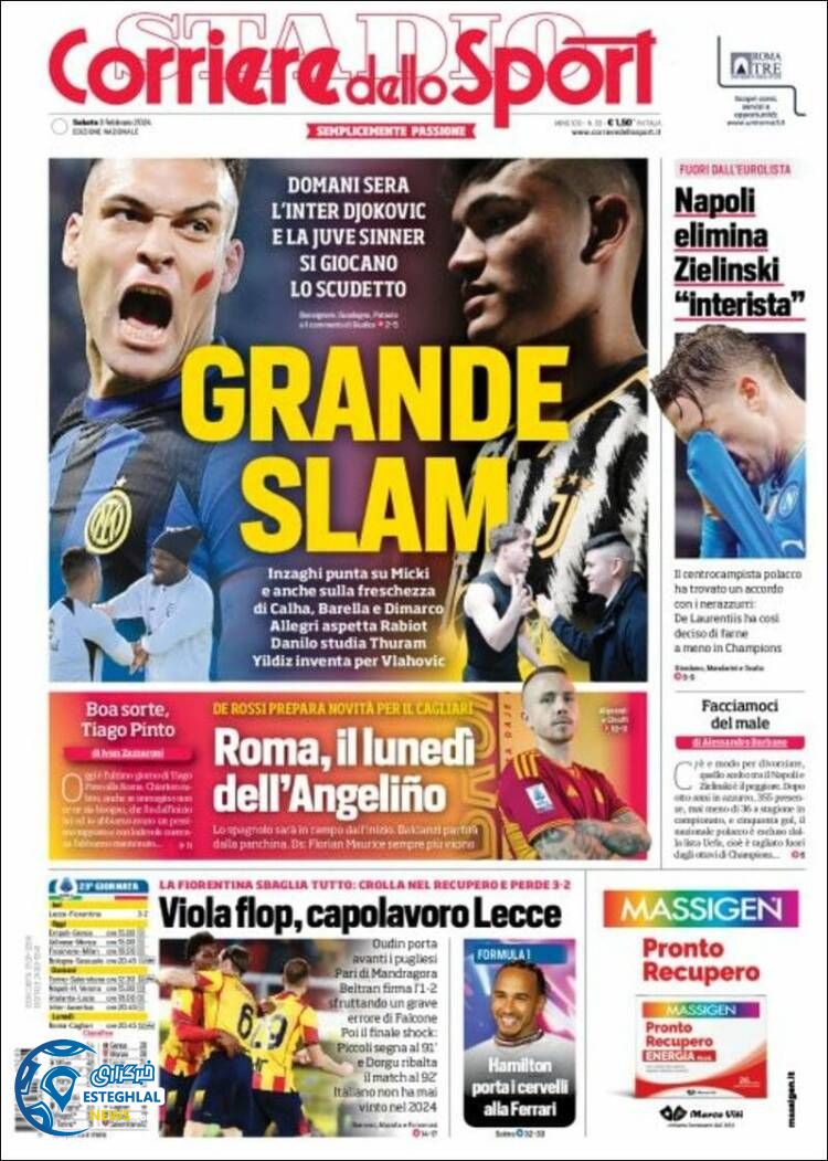 روزنامه ورزشی کوریره دلو اسپورت شنبه 14 بهمن 1402 