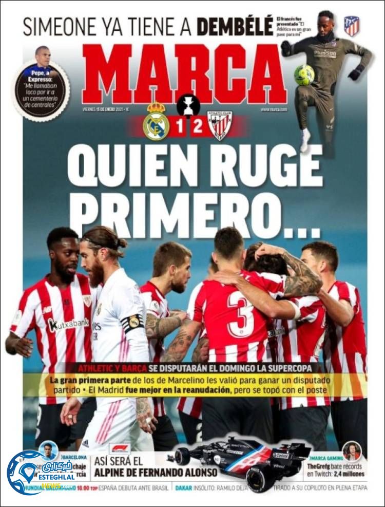 روزنامه ورزشی مارکا جمعه 26 دی 1399