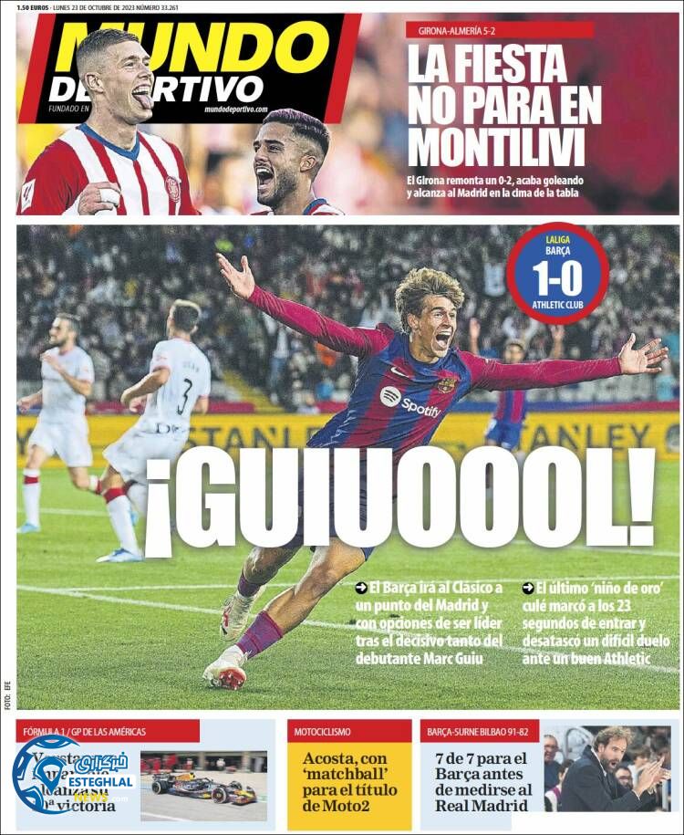 روزنامه ورزشی موندو دپورنیوو دوشنبه 1 آبان 1402 