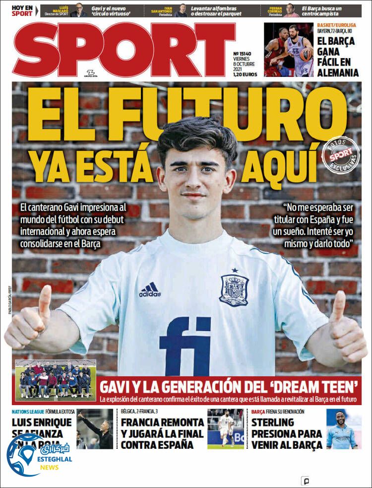 روزنامه ورزشی اسپورت جمعه 16 مهر 1400