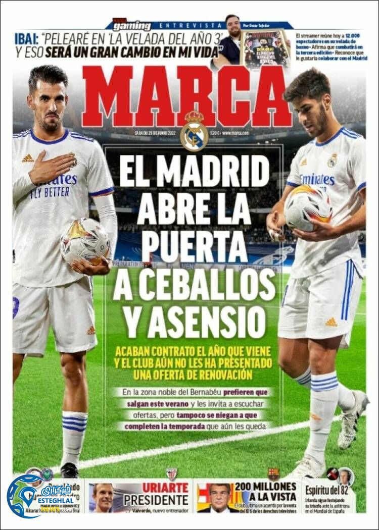 روزنامه ورزشی مارکا شنبه 4 تیر 1401