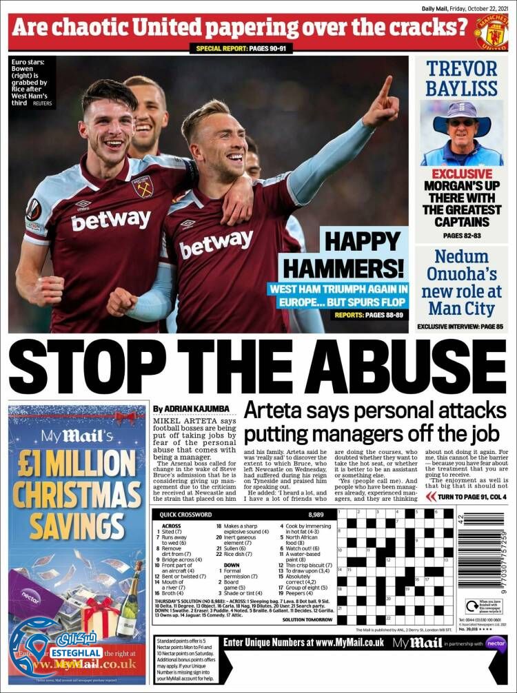 روزنامه ورزشی مایل اسپورت جمعه 30 مهر 1400