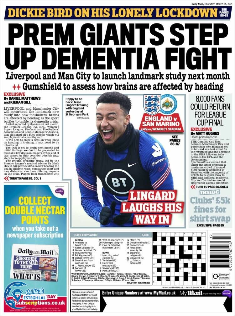 روزنامه ورزشی مایل اسپورت پنجشنبه 5 فروردین 1400