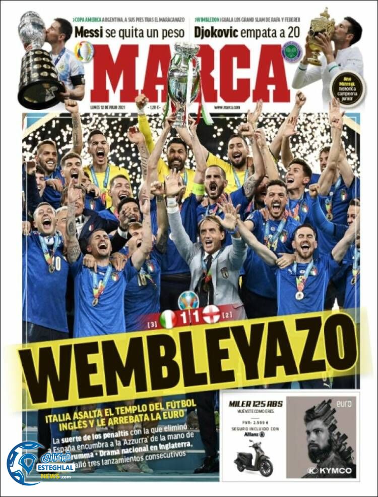 روزنامه ورزشی مارکا دوشنبه 21 تیر 1400