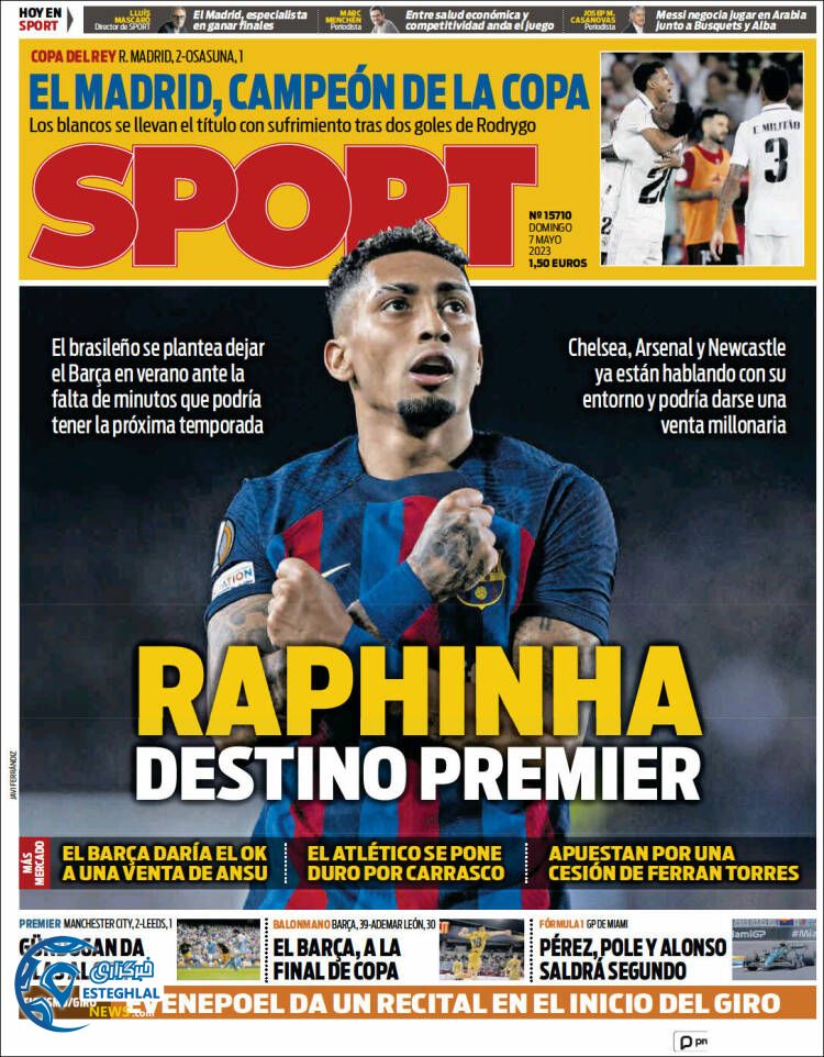 روزنامه ورزشی اسپورت یکشنبه 17 اردیبهشت 1402 