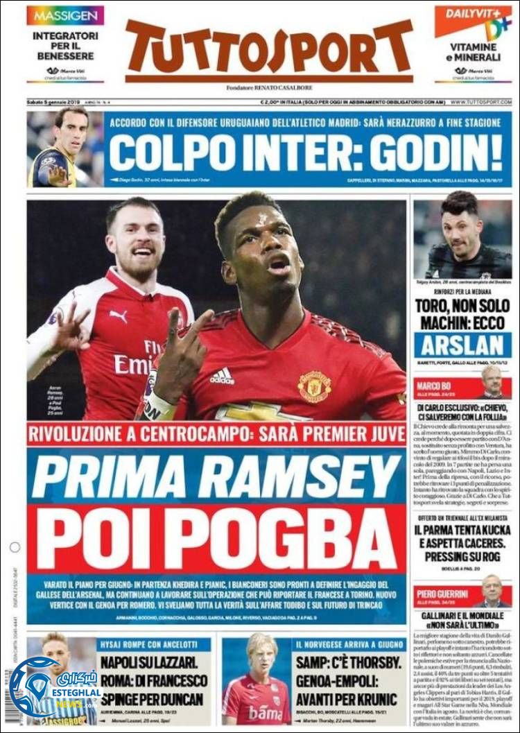 روزنامه ورزشی توتو اسپورت شنبه 15 دی 1397