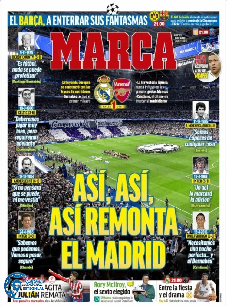 روزنامه ورزشی مارکا سه شنبه 26 فروردین 1404  