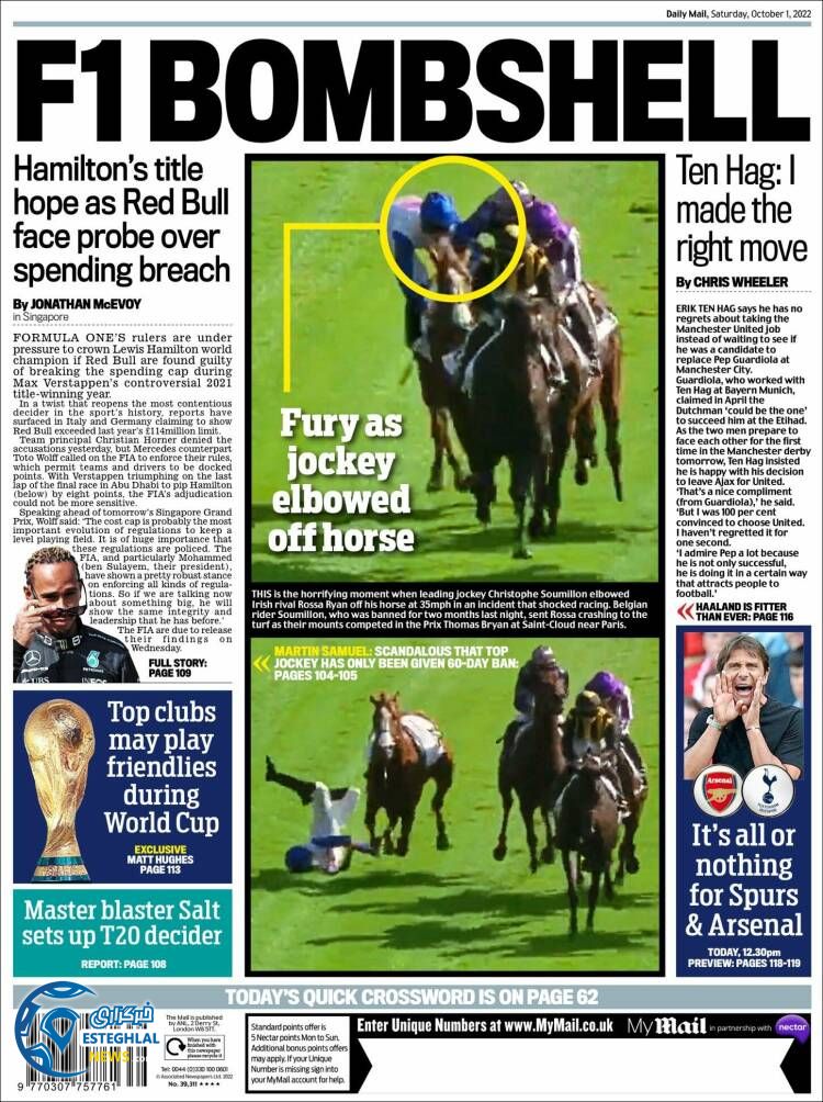 روزنامه ورزشی مایل اسپورت شنبه 9 مهر 1401