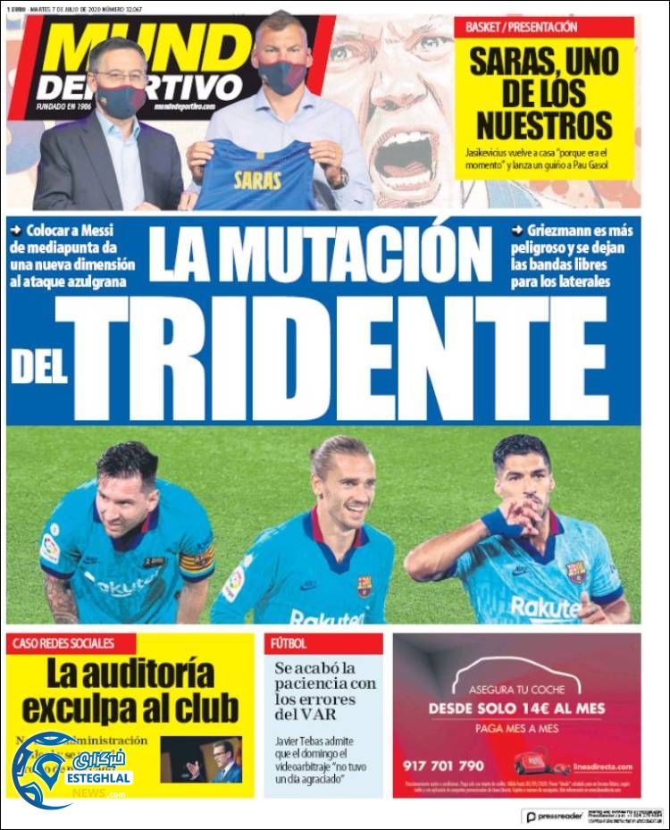 روزنامه ورزشی موندو دپورتیوو سه شنبه 17 تیر 1399