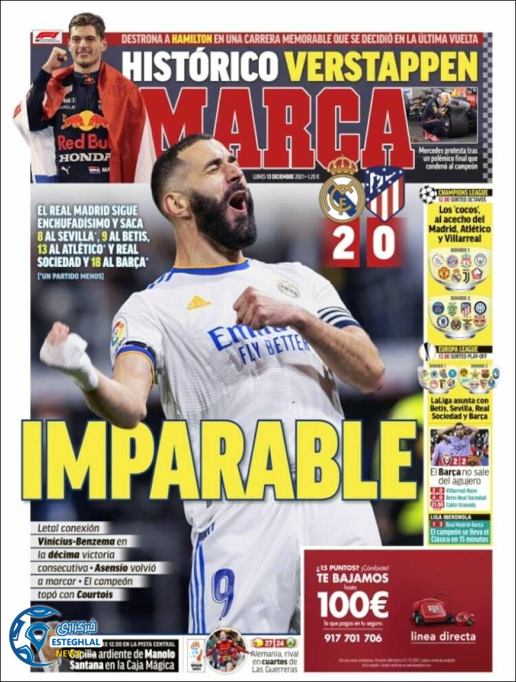 روزنامه ورزشی مارکا دوشنبه 22 آذر 1400