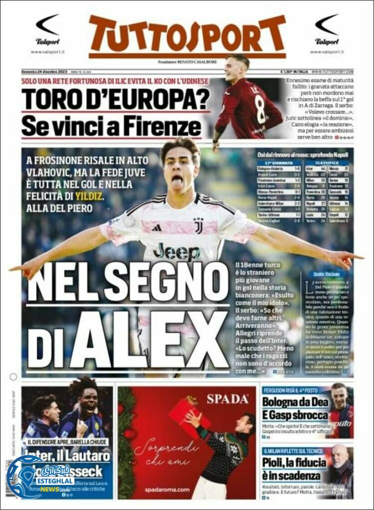 روزنامه ورزشی توتو اسپورت یکشنبه 3 دی 1402  