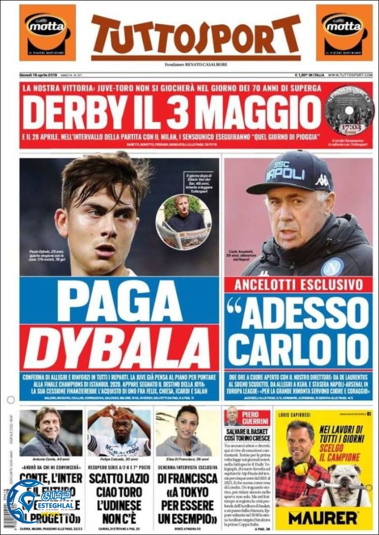 روزنامه ورزشی توتو اسپورت پنجشنبه 29 فروردین 1398