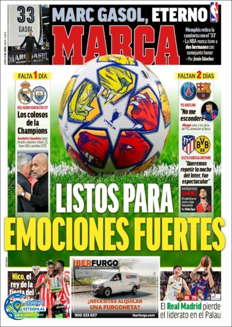 روزنامه ورزشی مارکا دوشنبه 20 فروردین 1403 