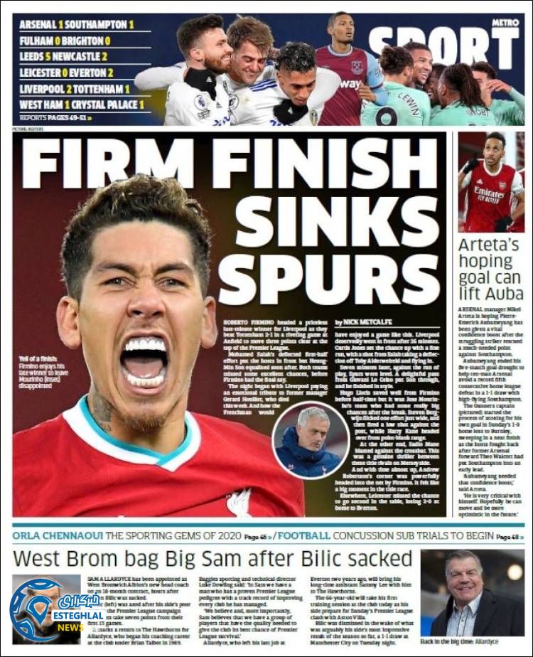 روزنامه ورزشی مترو اسپورت پنجشنبه 27 آذر 1399