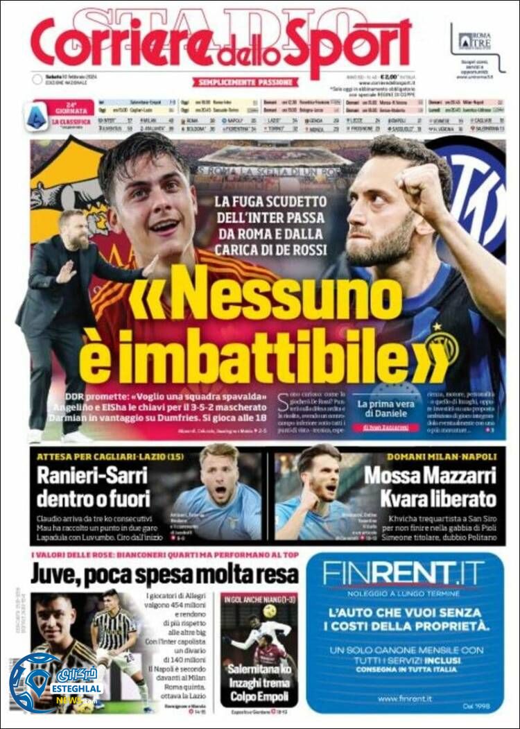 روزنامه ورزشی کوریره دلو اسپورت شنبه 21 بهمن 1402 