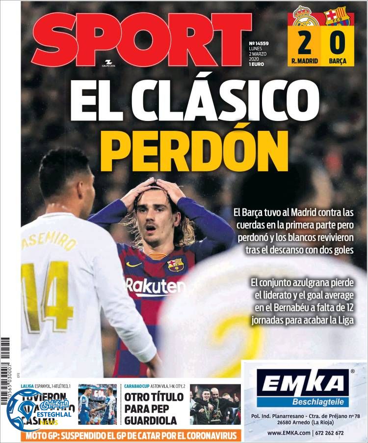 روزنامه ورزشی اسپورت دوشنبه 12 اسفند 1398