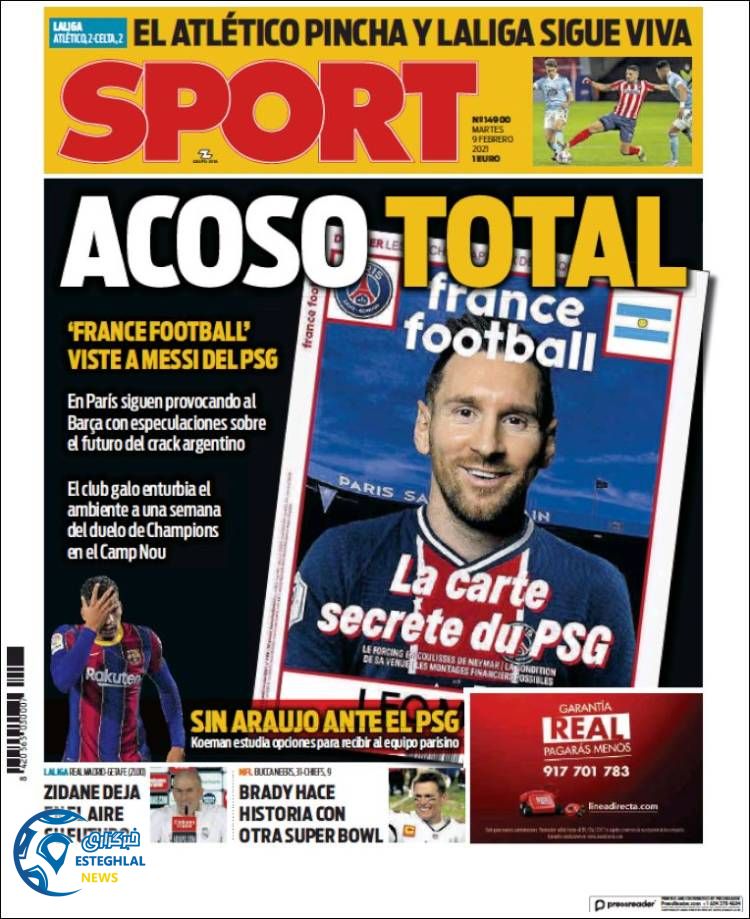 روزنامه ورزشی اسپورت سه شنبه 21 بهمن 1399