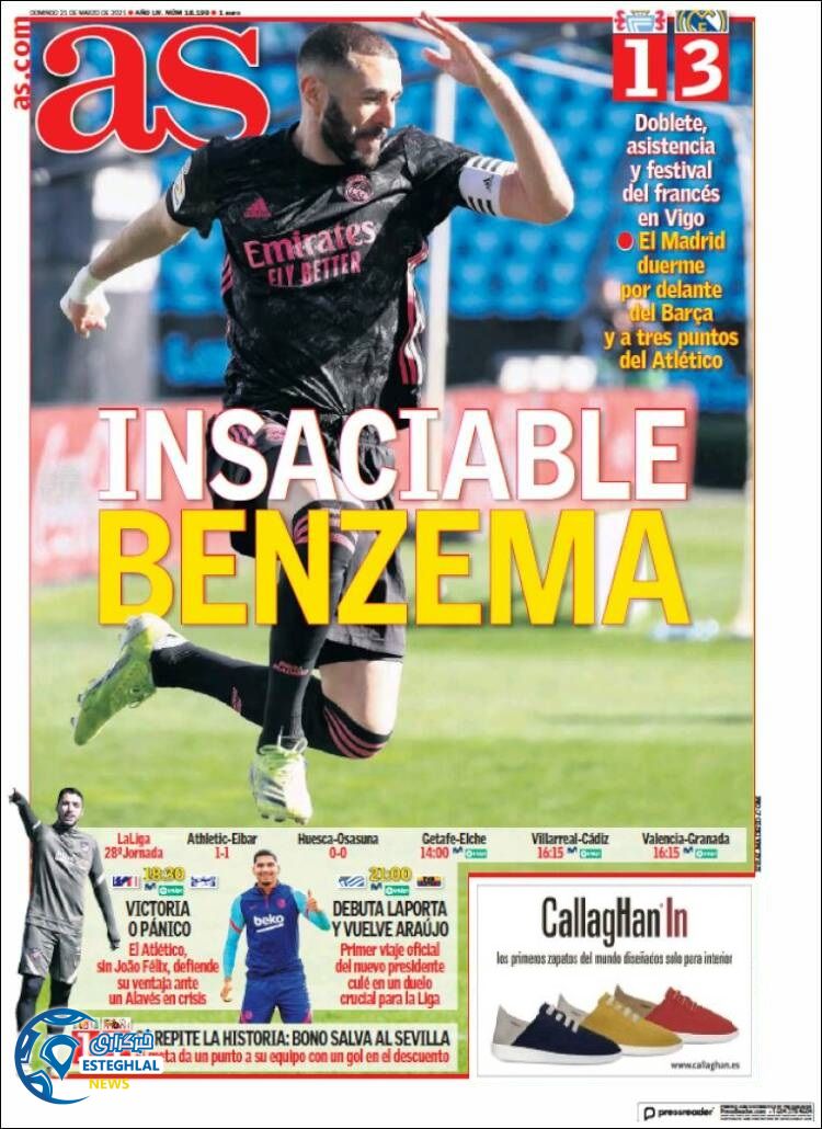 روزنامه ورزشی آاس یکشنبه 1 فروردین 1400