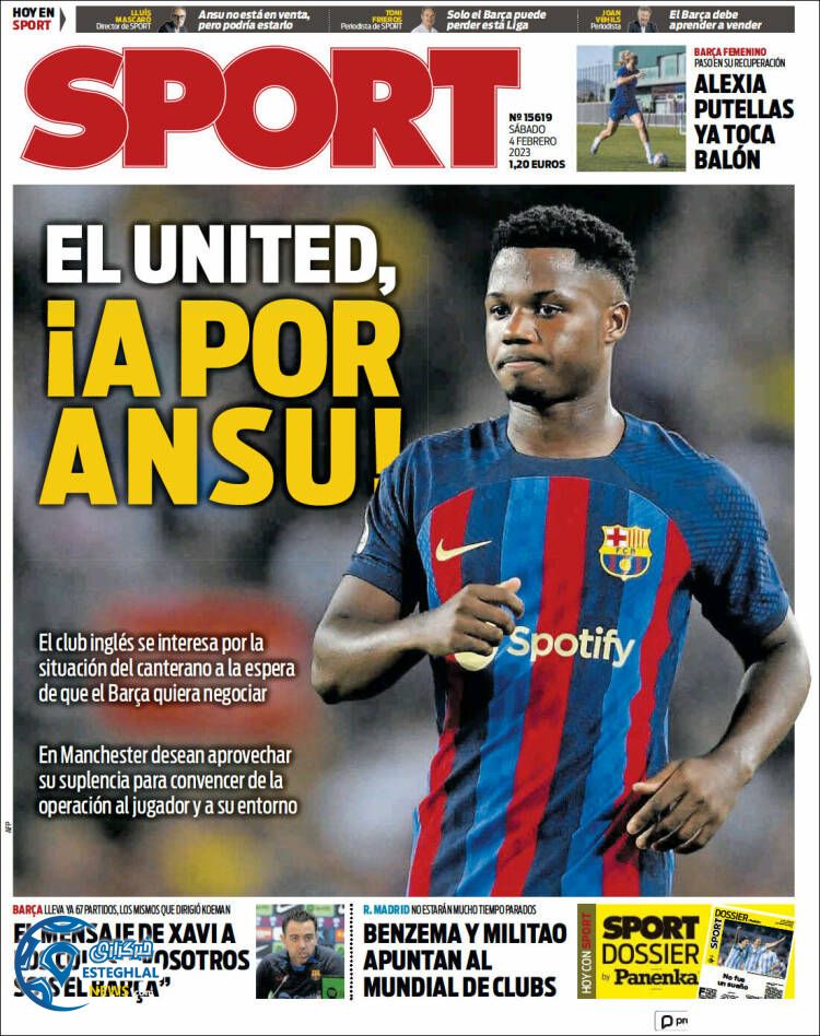 روزنامه ورزشی اسپورت شنبه 15 بهمن 1401 