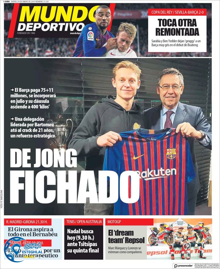 روزنامه ورزشی موندو دپورتیوو پنجشنبه 4 بهمن 1397