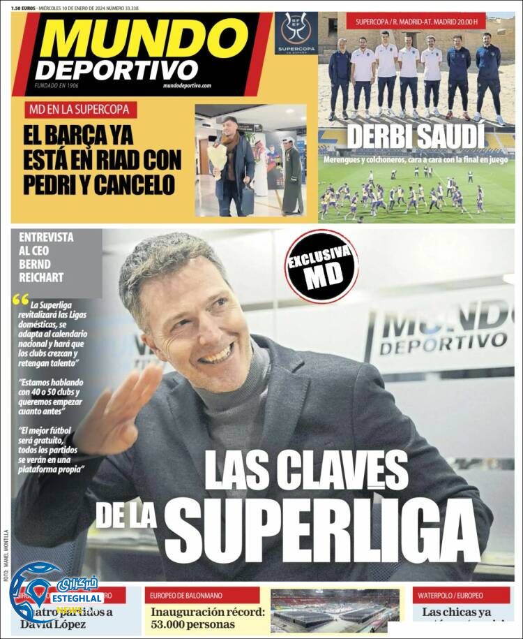 روزنامه ورزشی موندودپورتیوو چهارشنبه 20 دی 1402 