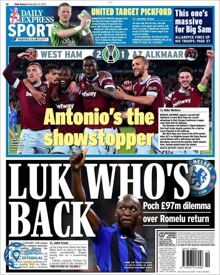 روزنامه ورزشی اکسپرس اسپورت جمعه 22 اردیبهشت 1402 