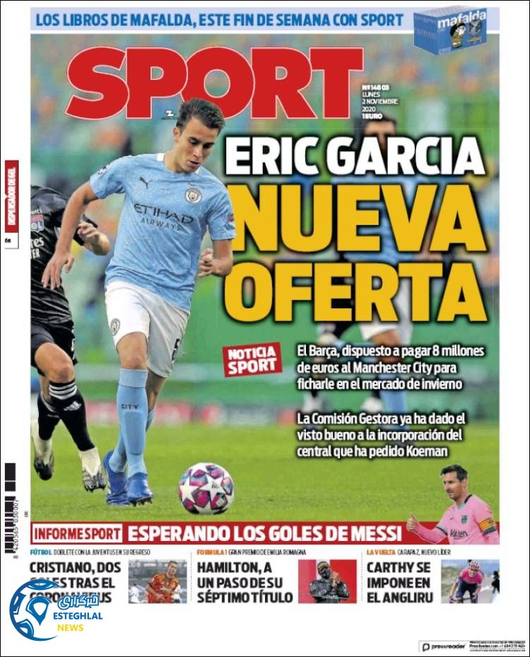 روزنامه ورزشی اسپورت دوشنبه 12 آبان 1399