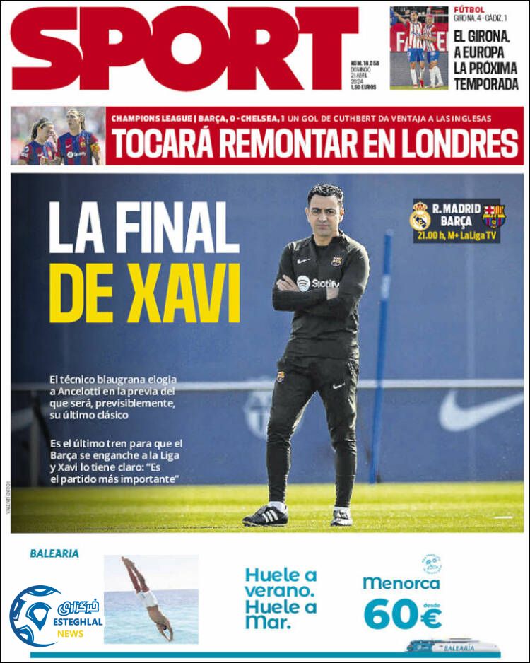 روزنامه ورزشی اسپورت یکشنبه 2 اردیبهشت 1403 