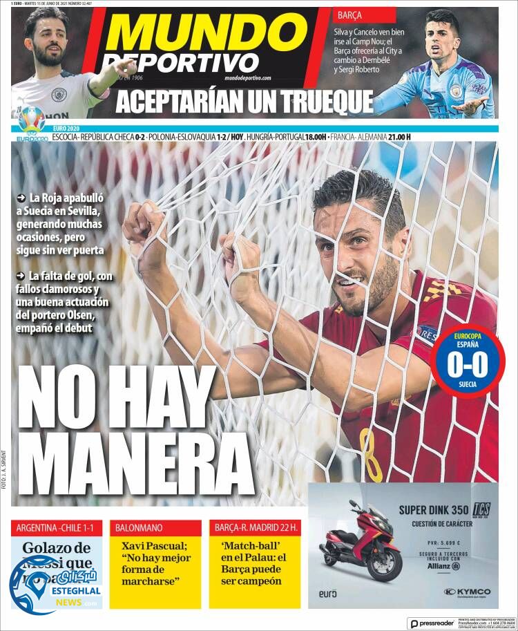 روزنامه ورزشی موندو دپورتیوو سه شنبه 25 خرداد 1400