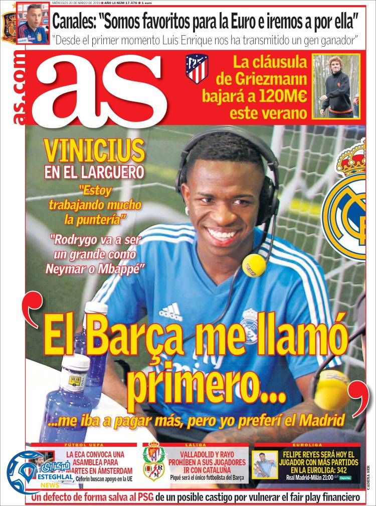 روزنامه ورزشی آ اس چهارشنبه 29 اسفند 1397