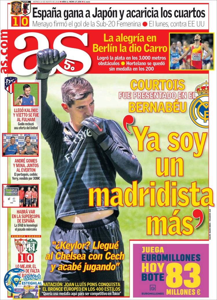 روزنامه ورزشی آ اس جمعه 19 مرداد 1397