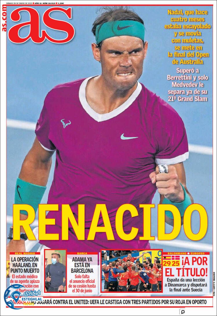 روزنامه ورزشی  آ اس شنبه 9 بهمن 1400