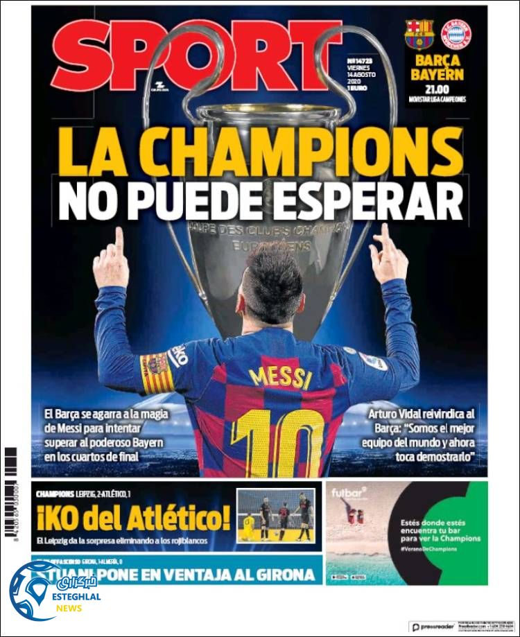 روزنامه ورزشی اسپورت جمعه 24 مرداد 1399