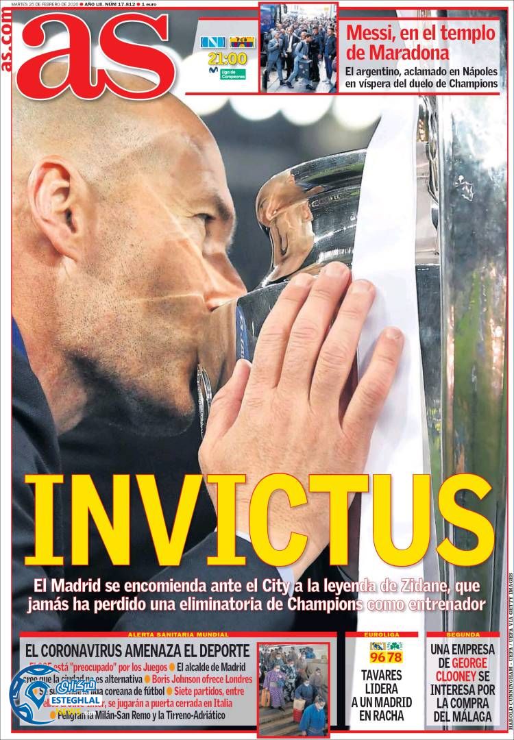 روزنامه ورزشی آاس سه شنبه 6 اسفند 1398