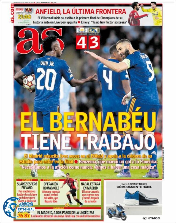 روزنامه ورزشی آ اس چهارشنبه 7 اردیبهشت 1401