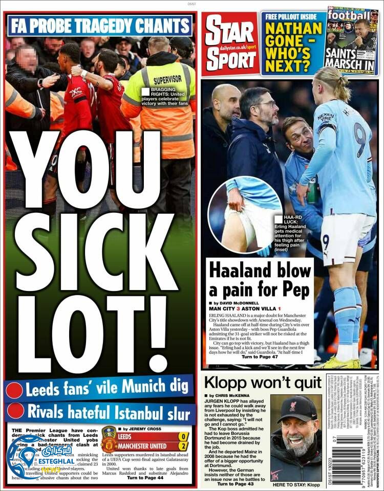 روزنامه ورزشی استار اسپورت دوشنبه 24 بهمن 1401 