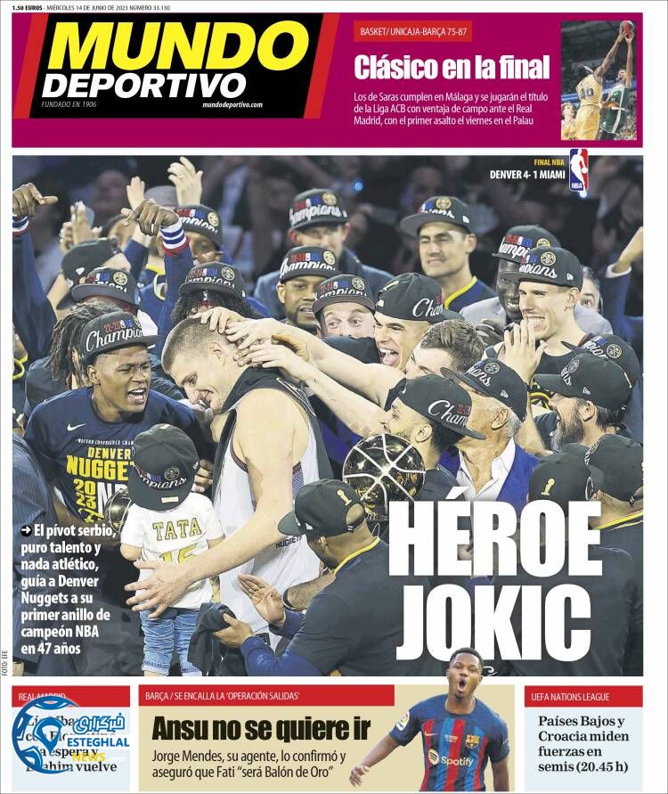 روزنامه ورزشی موندو دپورتیوو چهارشنبه 24 خرداد 1402 